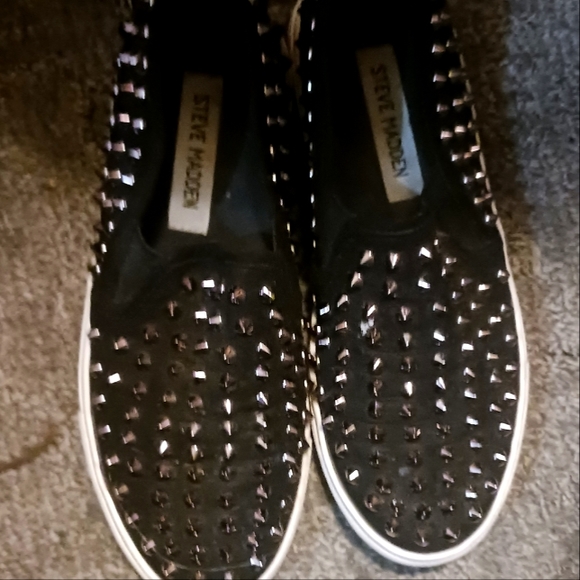 Steve Madden Shoes - Steve Madden Black Spike Meego Sneakers